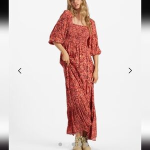 Billabong Coral Floral Maxi Dress